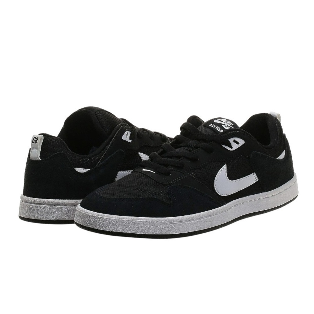 NEW Nike SB Men's Alleyoop Suede Skateboarding Shoe, Black/White/Black, 11.5